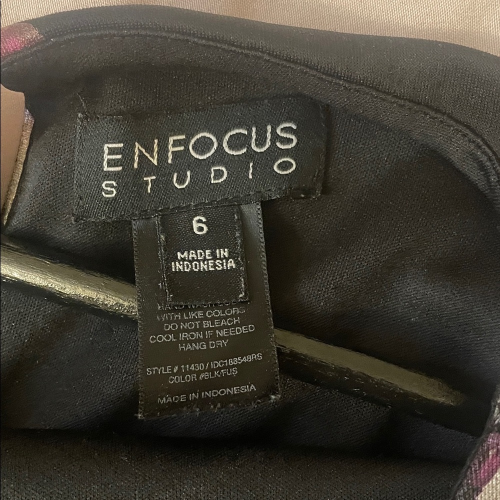 Enfocus Studio Black and Purple Floral Asymmetrical Dress - Picture 8 of 9